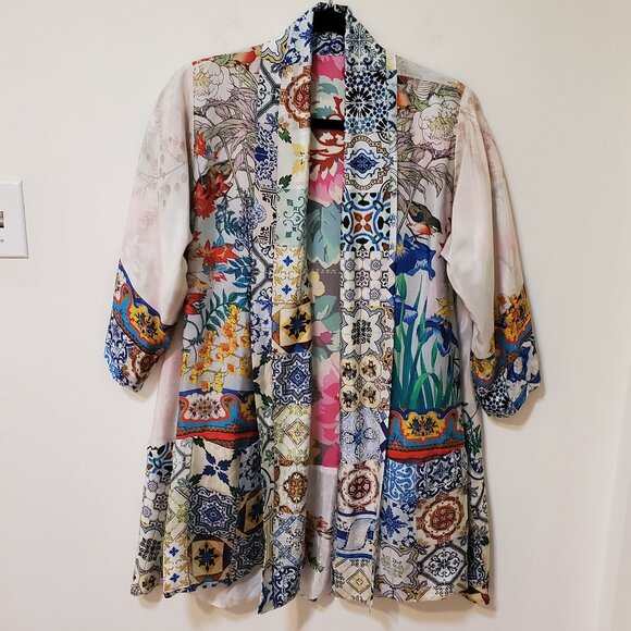 Johnny Was Reversible Cassie Silk Kimono NWT - Picture 3 of 6